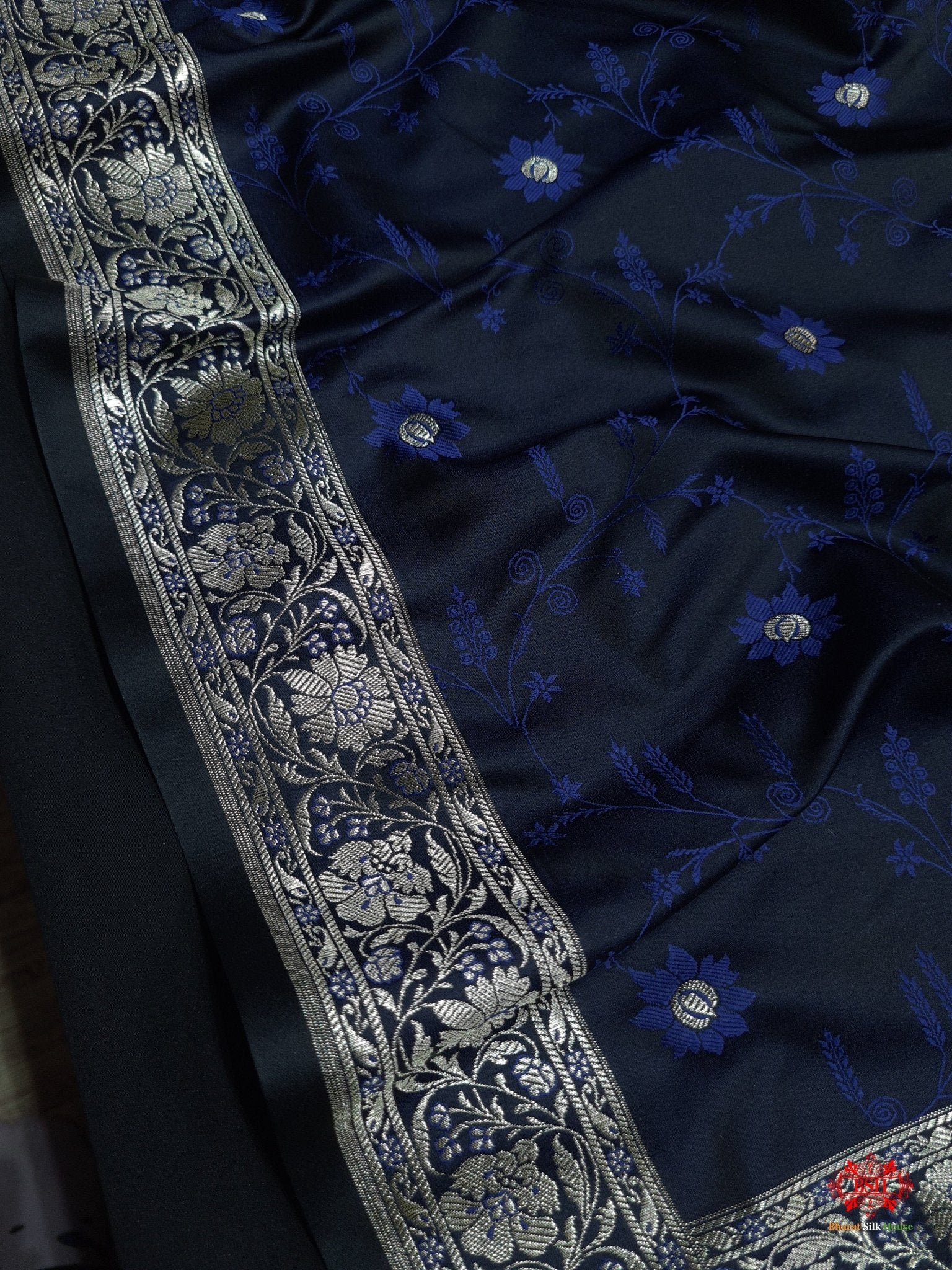 Shades Of Blue Single Zari Tanchoi Silk Saree - Bharat Silk House Tanchoi katan