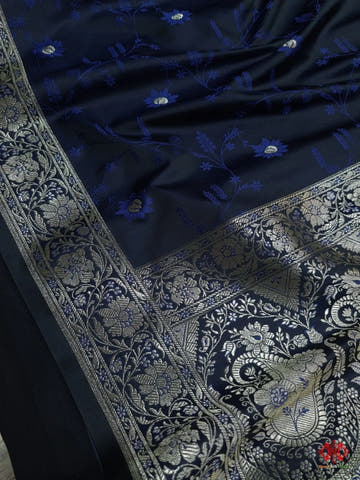 Shades Of Blue Single Zari Tanchoi Silk Saree - Bharat Silk House Tanchoi katan