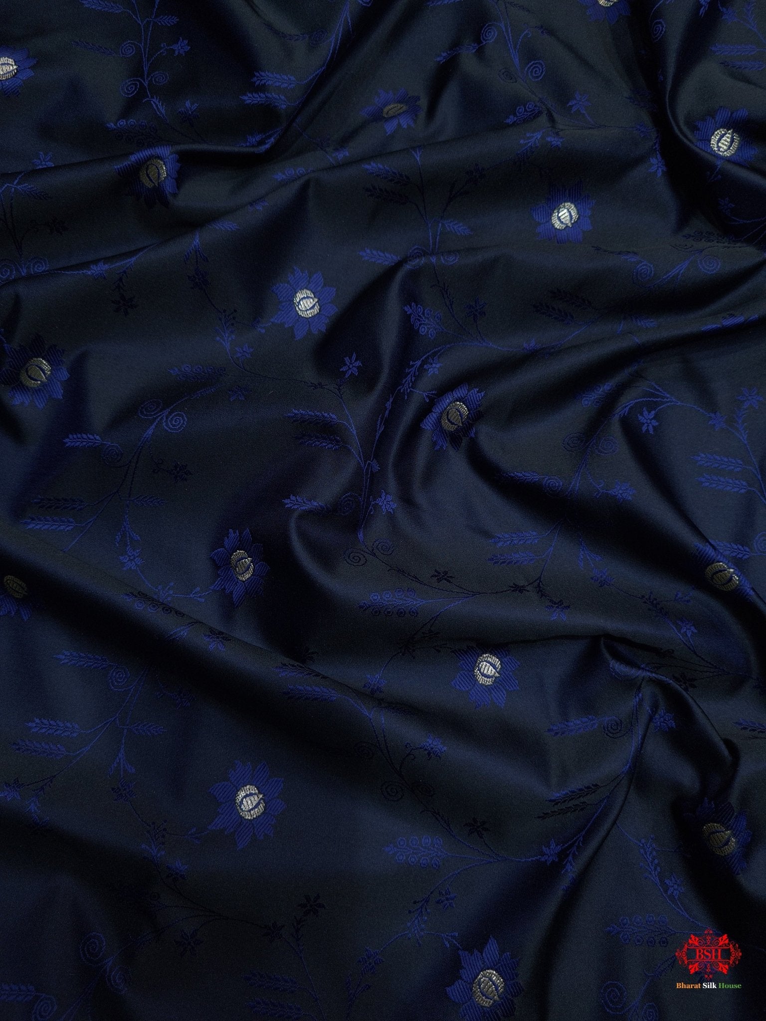 Shades Of Blue Single Zari Tanchoi Silk Saree - Bharat Silk House Tanchoi katan