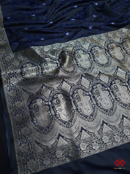 Shades Of Blue Single Zari Tanchoi Silk Saree - Bharat Silk House Tanchoi katan