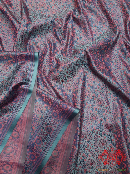 Shades Of Gray Dohri Resham Booti Tanchoi Silk Saree - Bharat Silk House Tanchoi katan