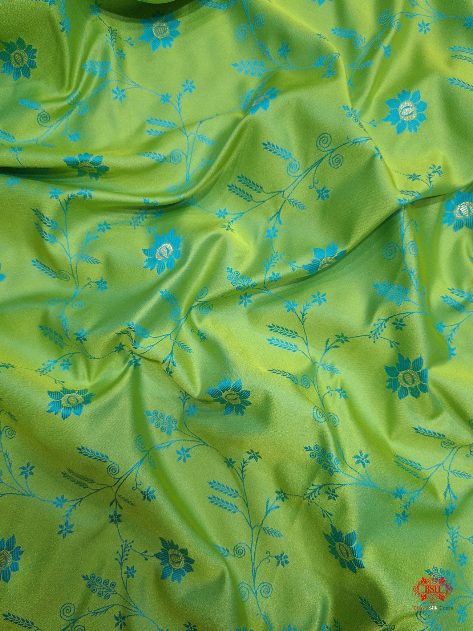 Shades Of Green Single Zari Tanchoi Silk Saree - Bharat Silk House Tanchoi katan