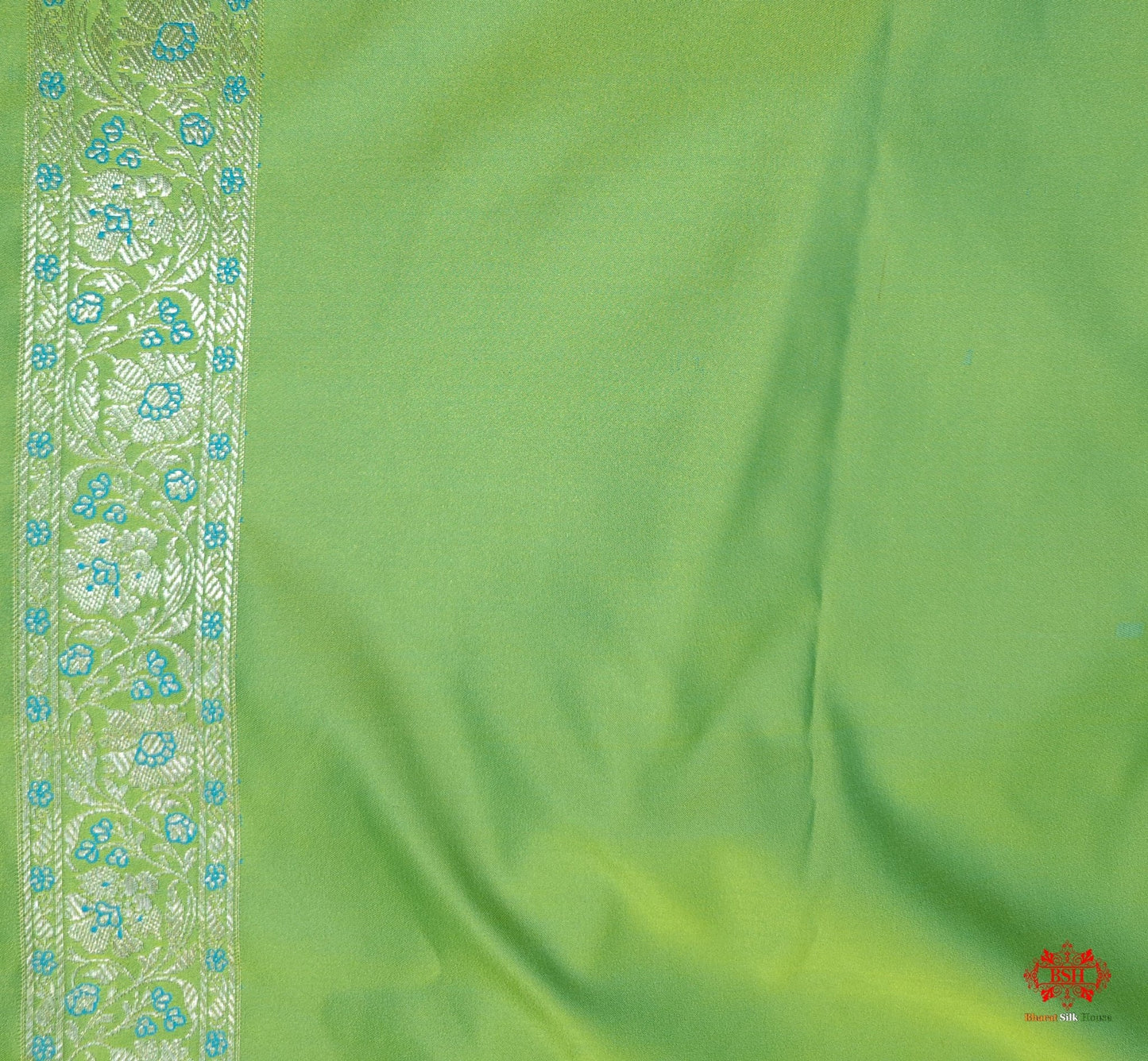 Shades Of Green Single Zari Tanchoi Silk Saree - Bharat Silk House Tanchoi katan