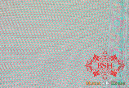Shades Of Light Green Dohri Resham Tanchoi Silk Saree - Bharat Silk House Tanchoi katan