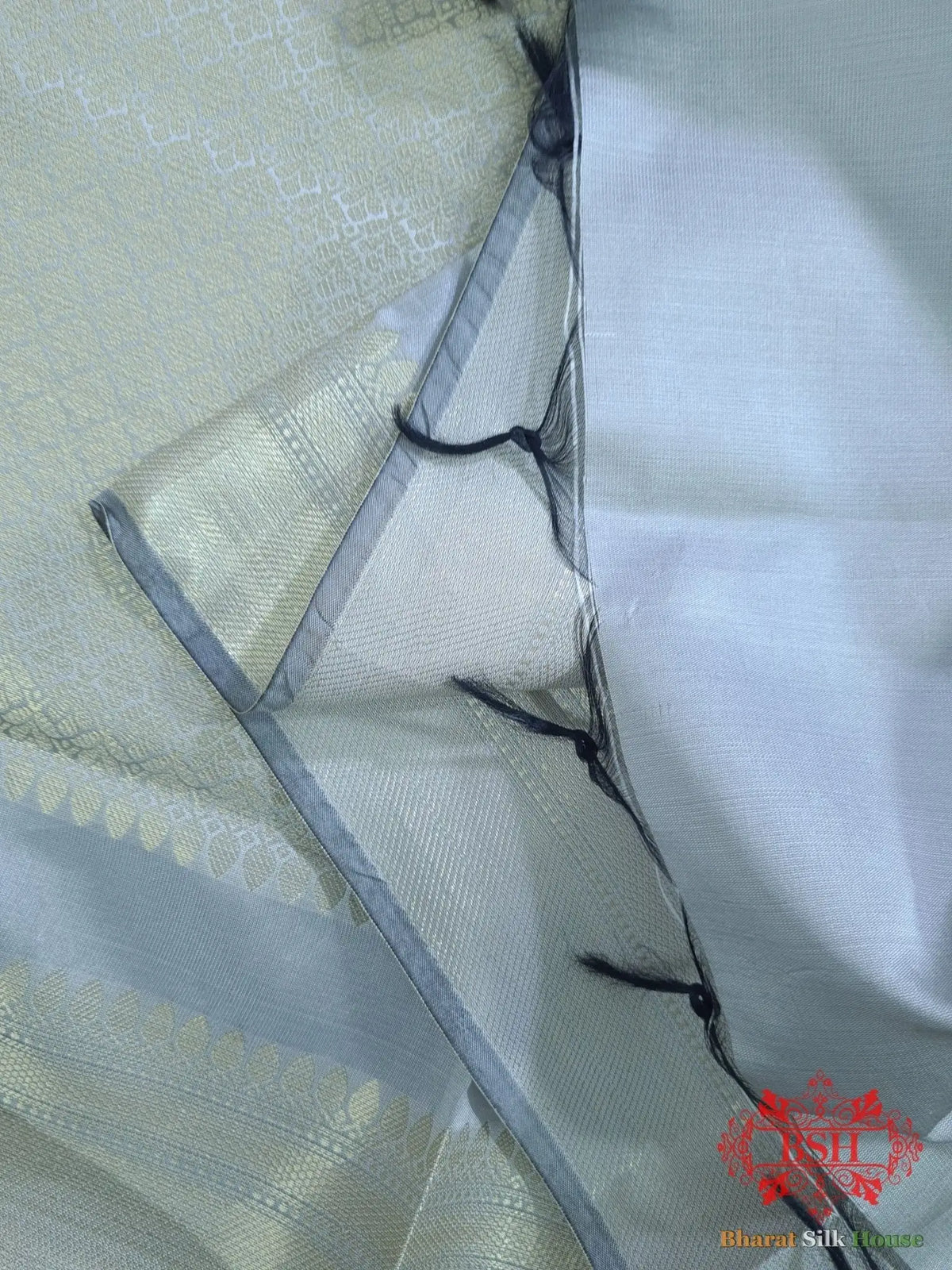 Shades Of Light Grey Banarasi Brocade Semi Silk Dupatta - Bharat Silk House Semi Dupatte