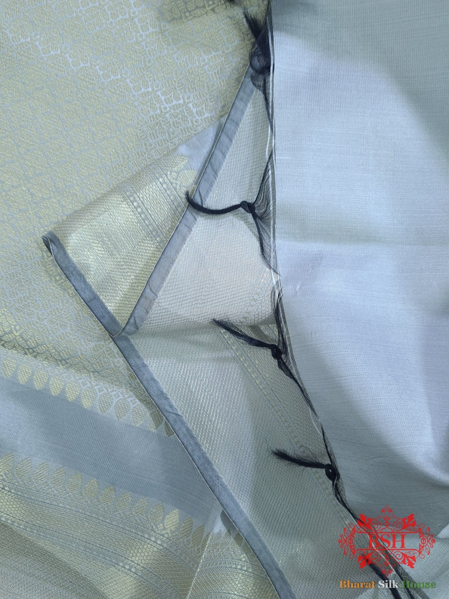Shades Of Light Grey Banarasi Brocade Semi Silk Dupatta - Bharat Silk House Semi Dupatte