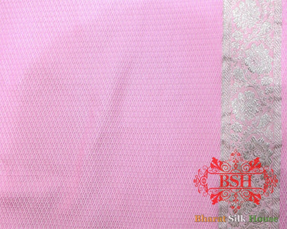 Shades Of Light Pink Single Zari Tanchoi Silk Saree - Bharat Silk House Tanchoi katan