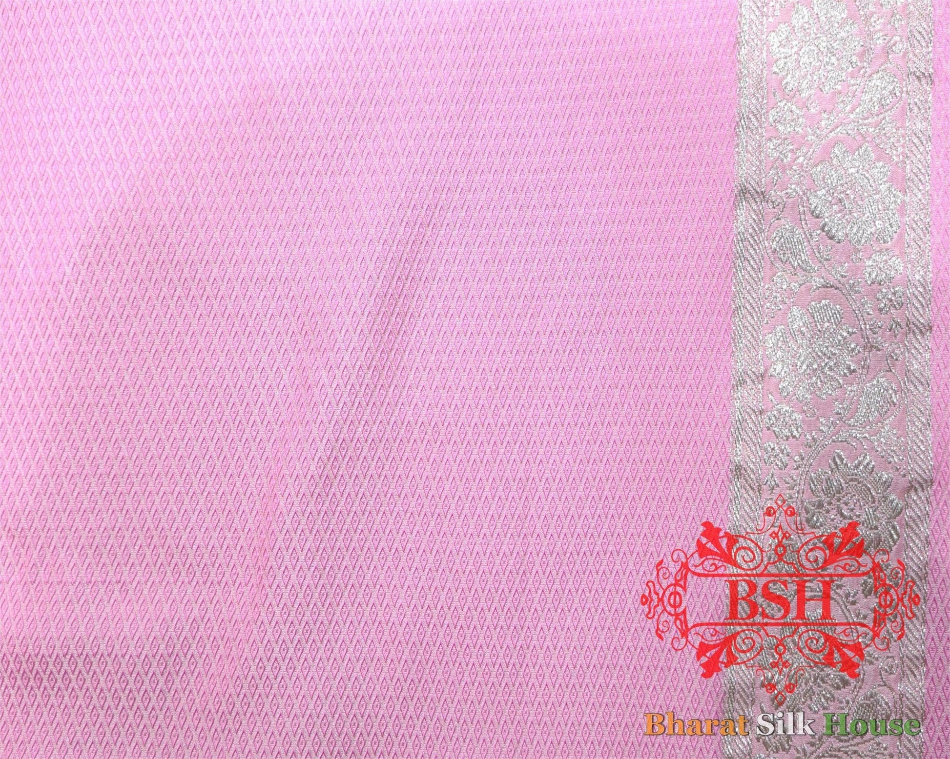 Shades Of Light Pink Single Zari Tanchoi Silk Saree - Bharat Silk House Tanchoi katan