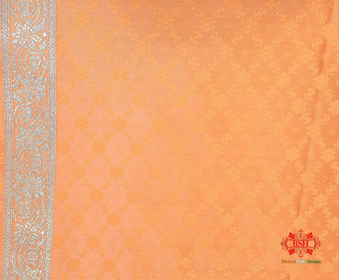 Shades Of Orange Single Zari Tanchoi Silk Saree - Bharat Silk House Tanchoi katan