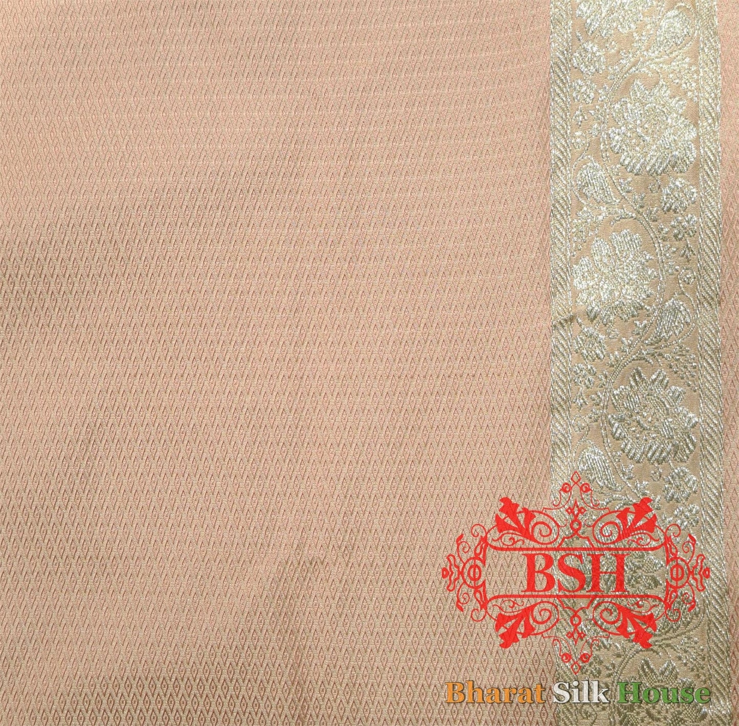 Shades Of Peach Single Zari Tanchoi Silk Saree - Bharat Silk House Tanchoi katan