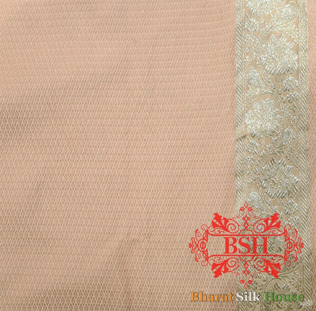 Shades Of Peach Single Zari Tanchoi Silk Saree - Bharat Silk House Tanchoi katan