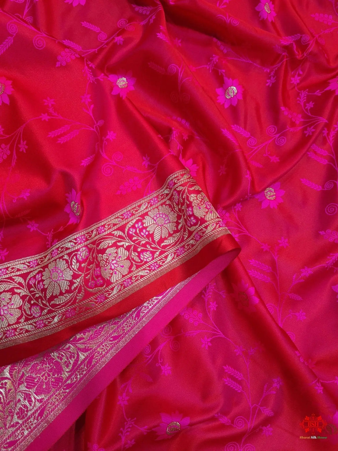 Shades Of Pink Single Zari Tanchoi Silk Saree - Bharat Silk House Tanchoi katan