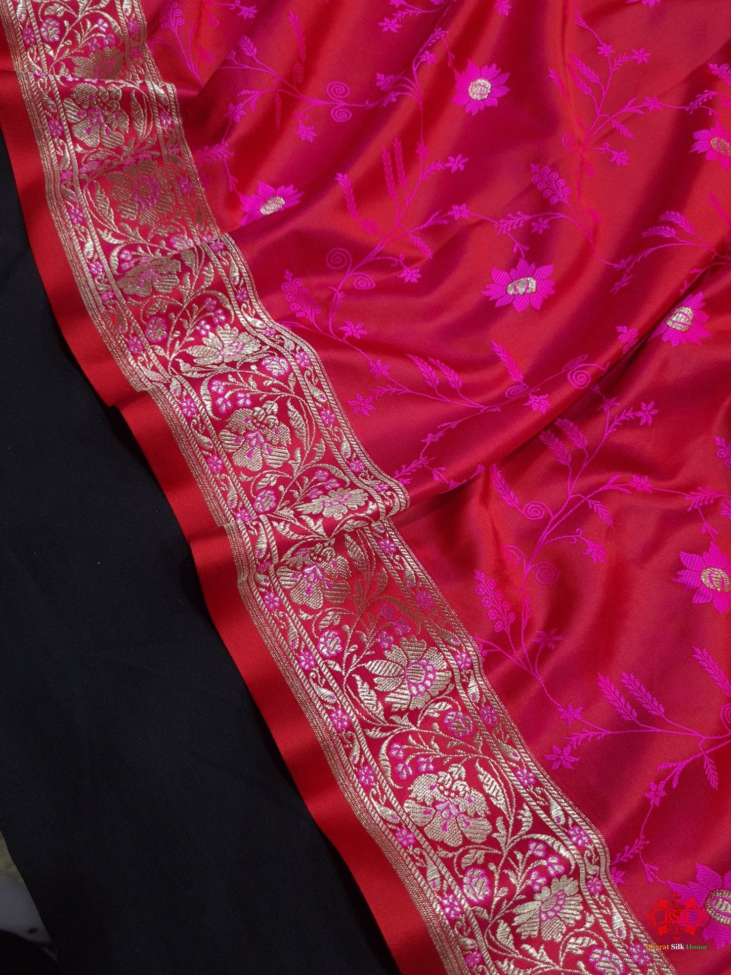 Shades Of Pink Single Zari Tanchoi Silk Saree - Bharat Silk House Tanchoi katan