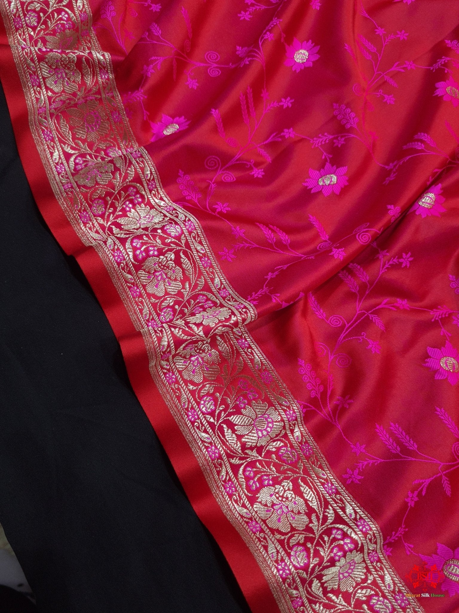 Shades Of Pink Single Zari Tanchoi Silk Saree - Bharat Silk House Tanchoi katan