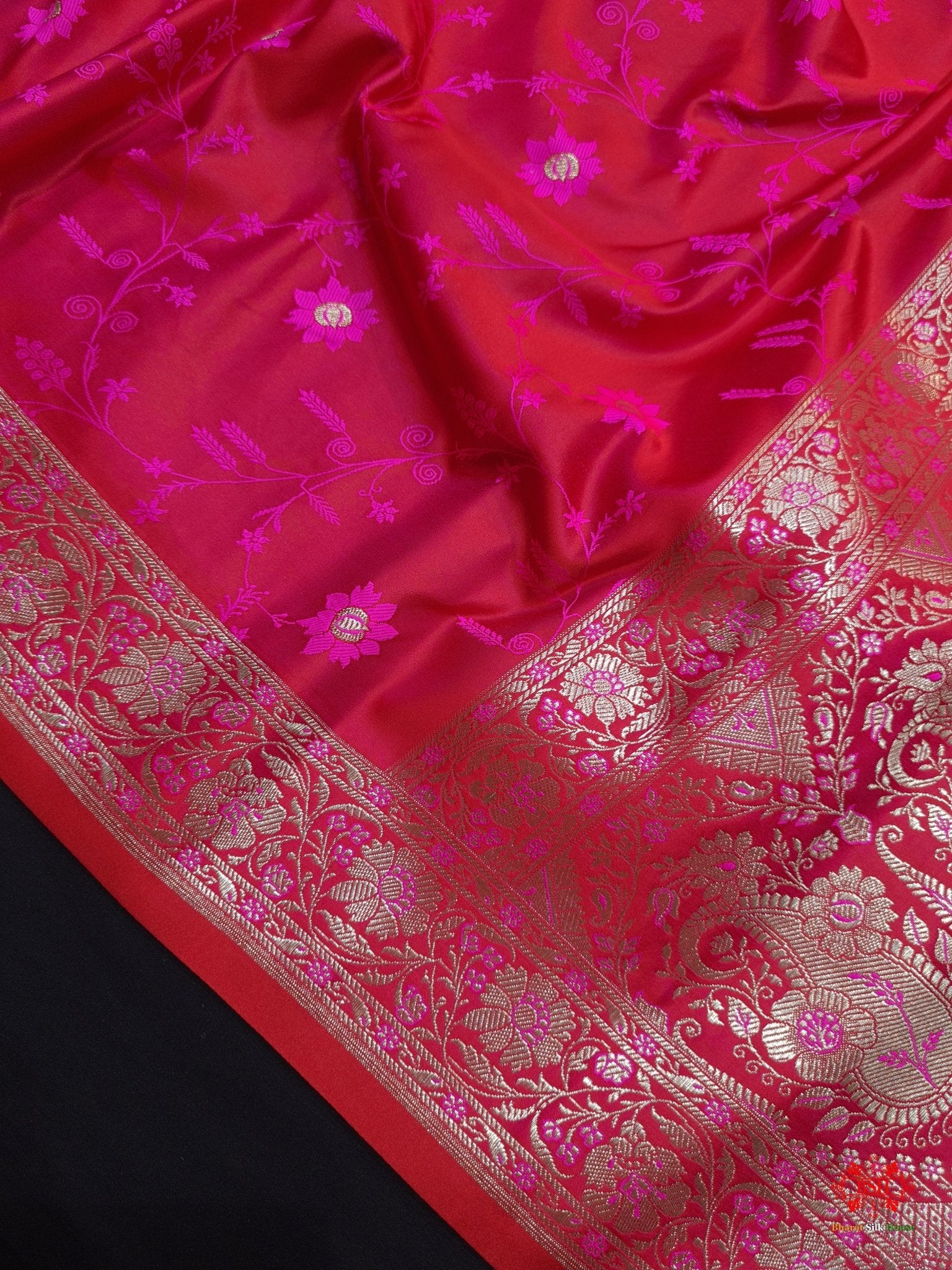 Shades Of Pink Single Zari Tanchoi Silk Saree - Bharat Silk House Tanchoi katan