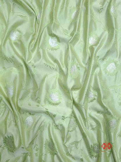 Shades Of Pista Green Single Zari Tanchoi Silk Saree - Bharat Silk House Tanchoi katan