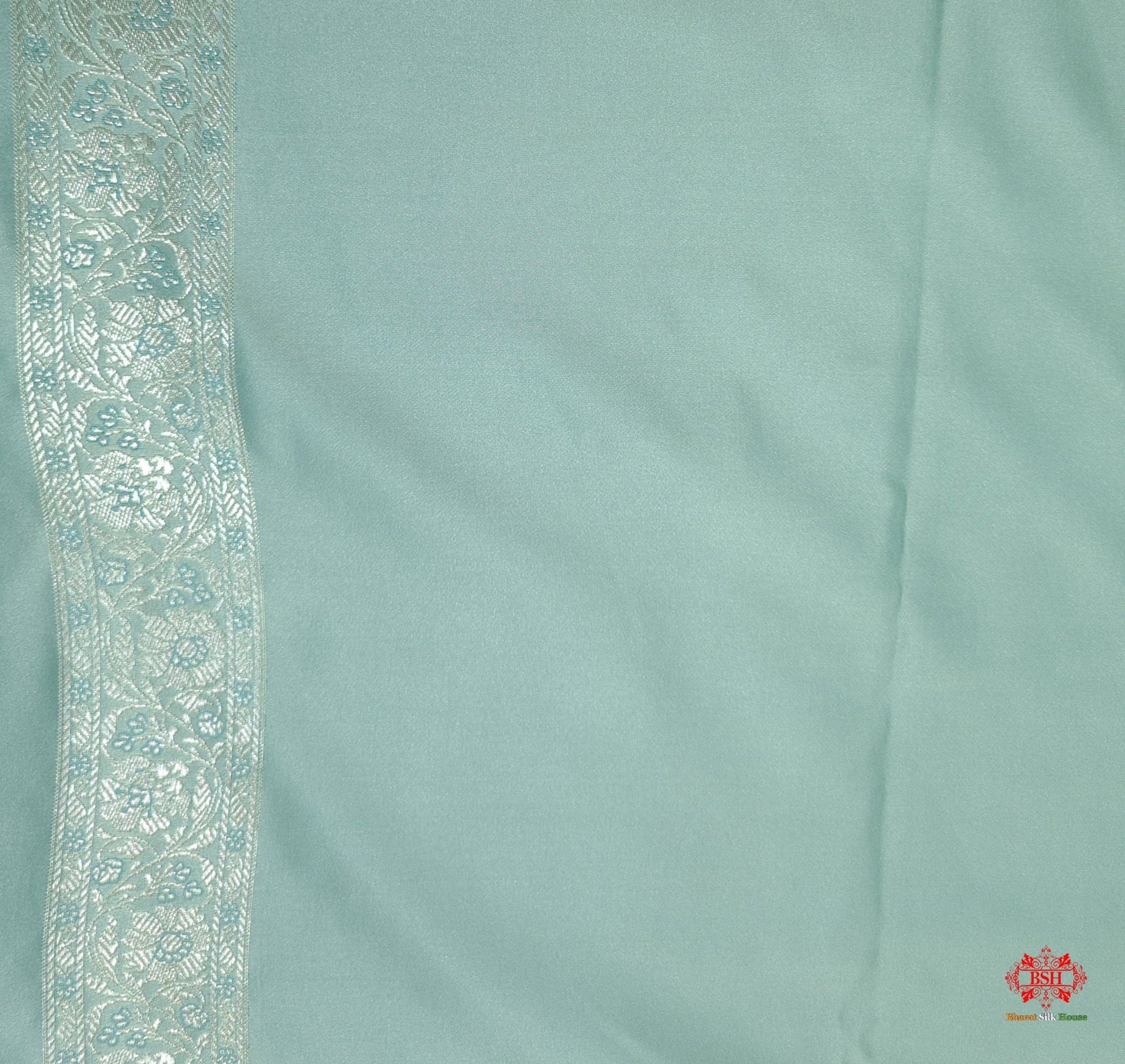Shades Of Sea Green Pink Single Zari Tanchoi Silk Saree - Bharat Silk House Tanchoi katan