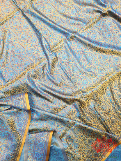 Shades Of Yellow Dohri Resham Tanchoi Silk Saree - Bharat Silk House Tanchoi katan