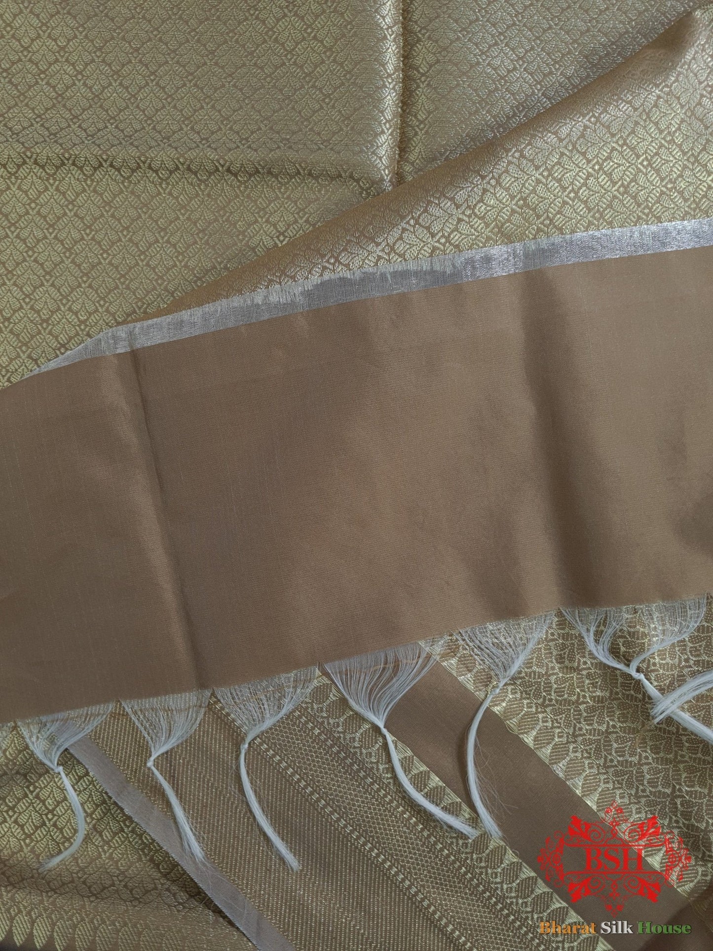 Tortilla Shades Of Brown Banarasi Brocade Semi Silk Dupatta - Bharat Silk House Semi Dupatte