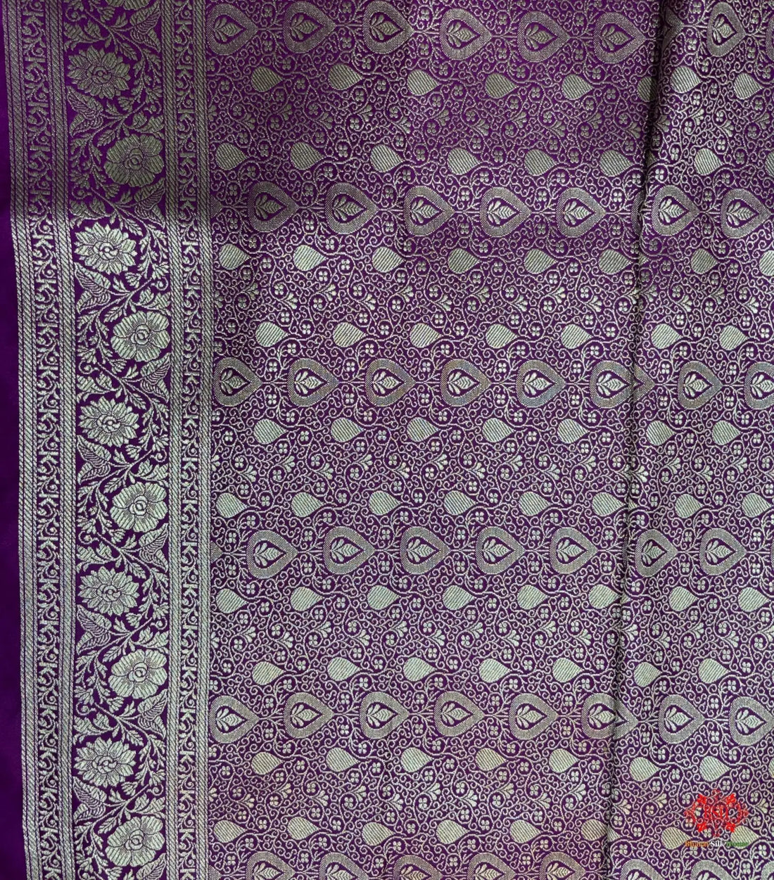 Violet Mashru Silk All Over Booti With Jaal Blouse Design Saree - Bharat Silk House Mashroo Silk