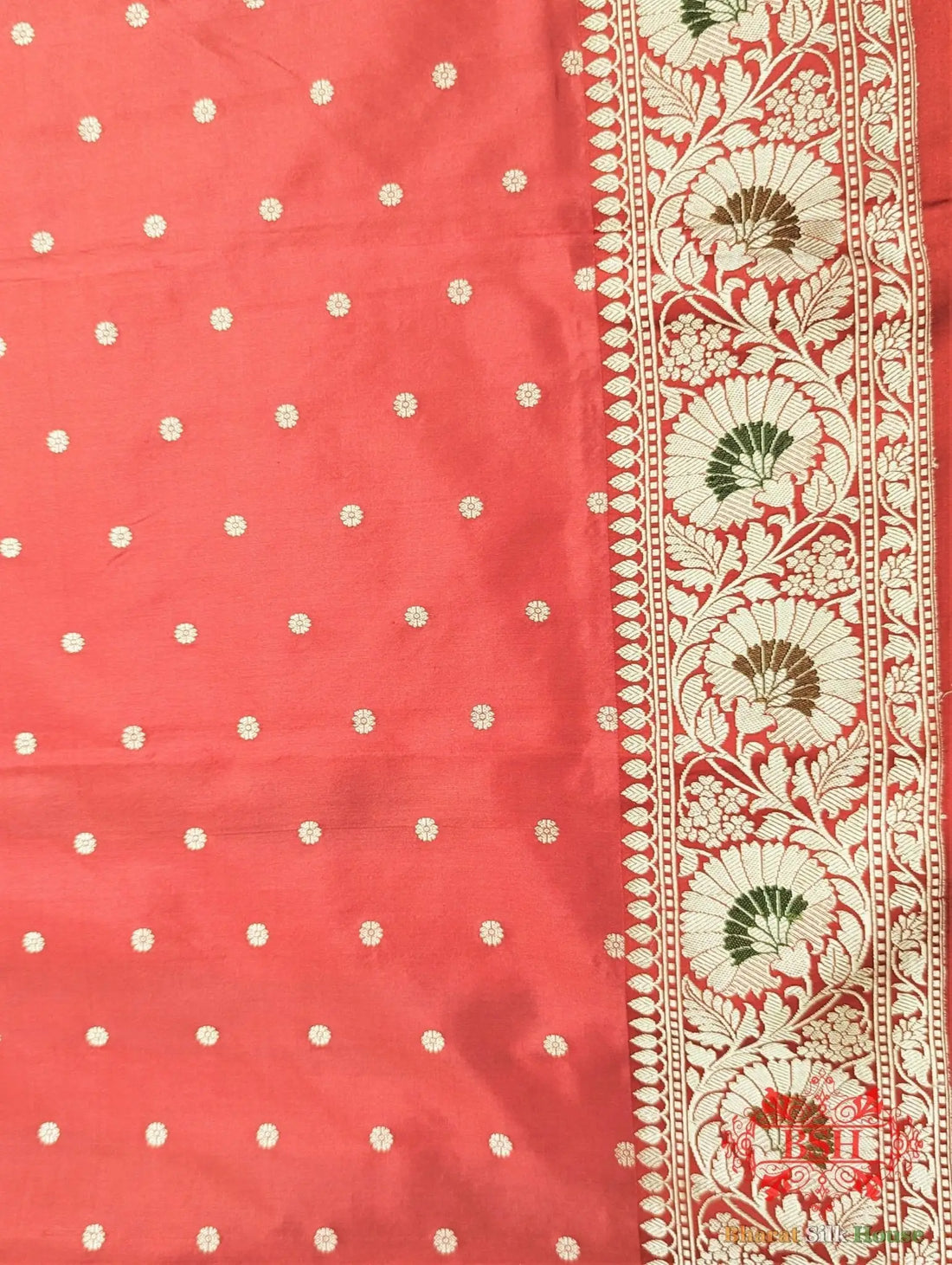 White Pure Katan Silk Banarasi Saree - Bharat Silk House Pure Kataan Silk