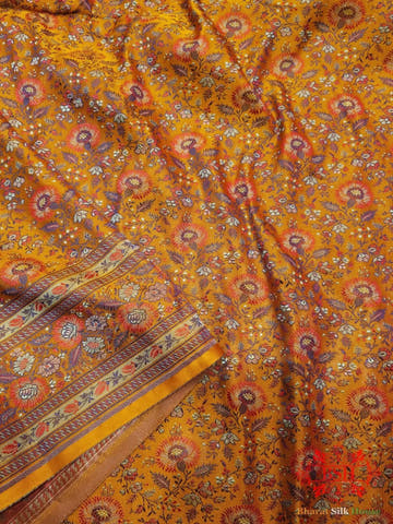 Yellow Chauthera (Four Color) Resham Zari Tanchoi Katan Silk Saree - Bharat Silk House Tanchoi katan