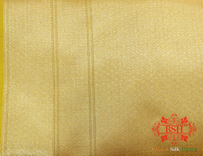 Yellow Color Glass Tissue Silk Saree - Bharat Silk House Tissue Silk